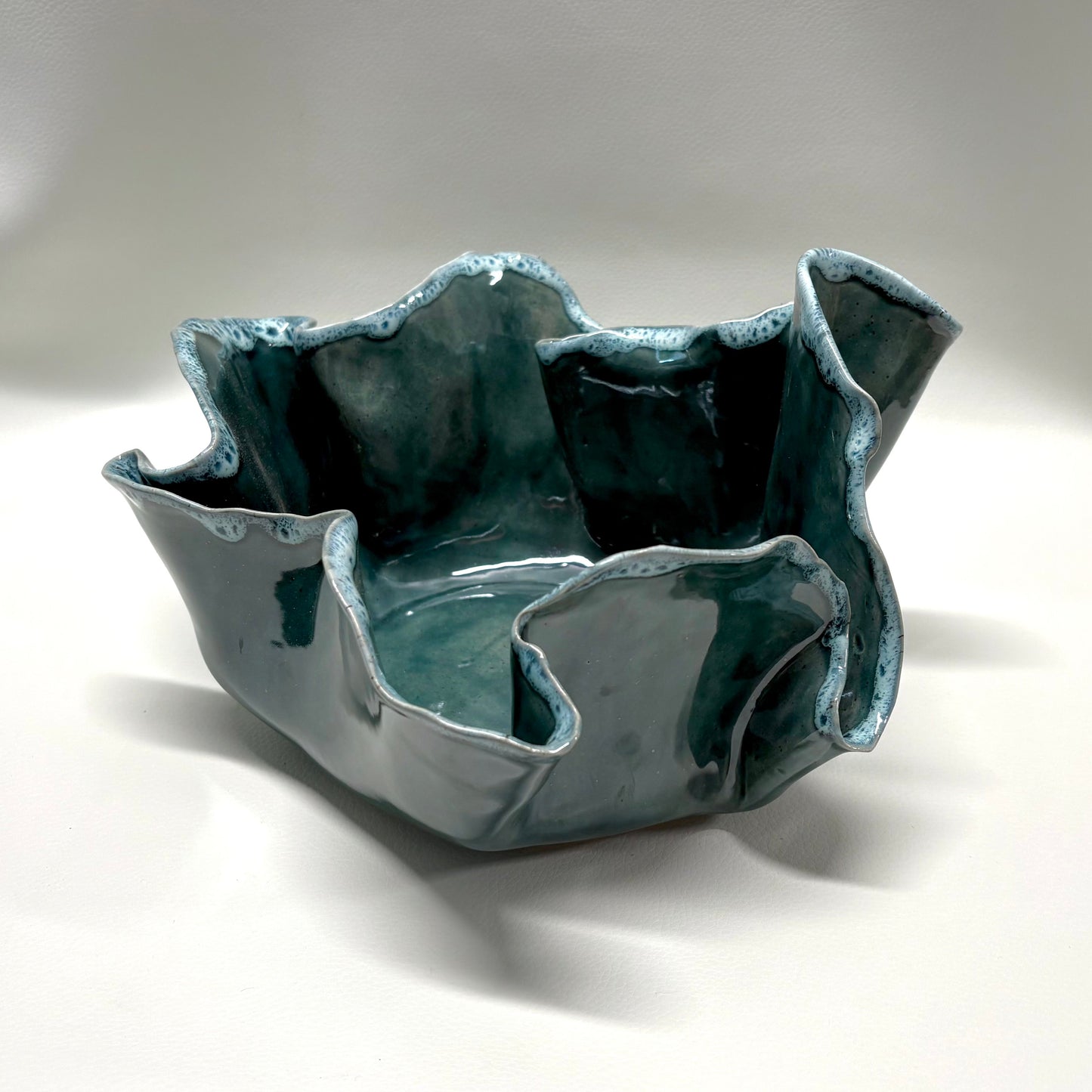 Deep Sea Organic Ruffled Edge Bowl