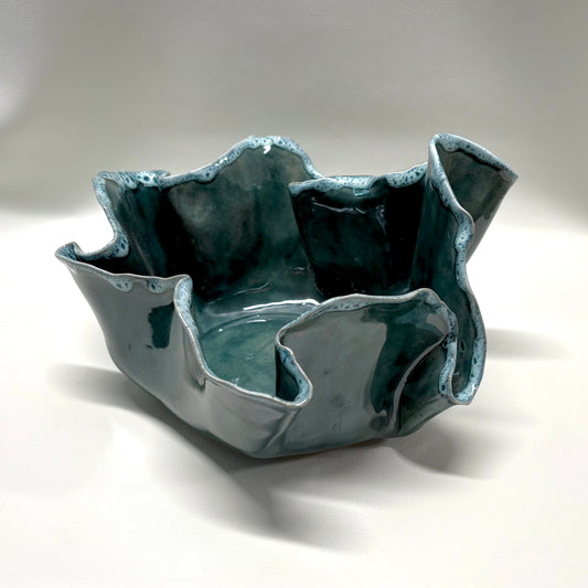 Deep Sea Organic Ruffled Edge Bowl